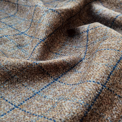 Magee / Brown & Blue Glen Check Donegal Tweed / 100% Wool / 340/370gms / RN767/7242