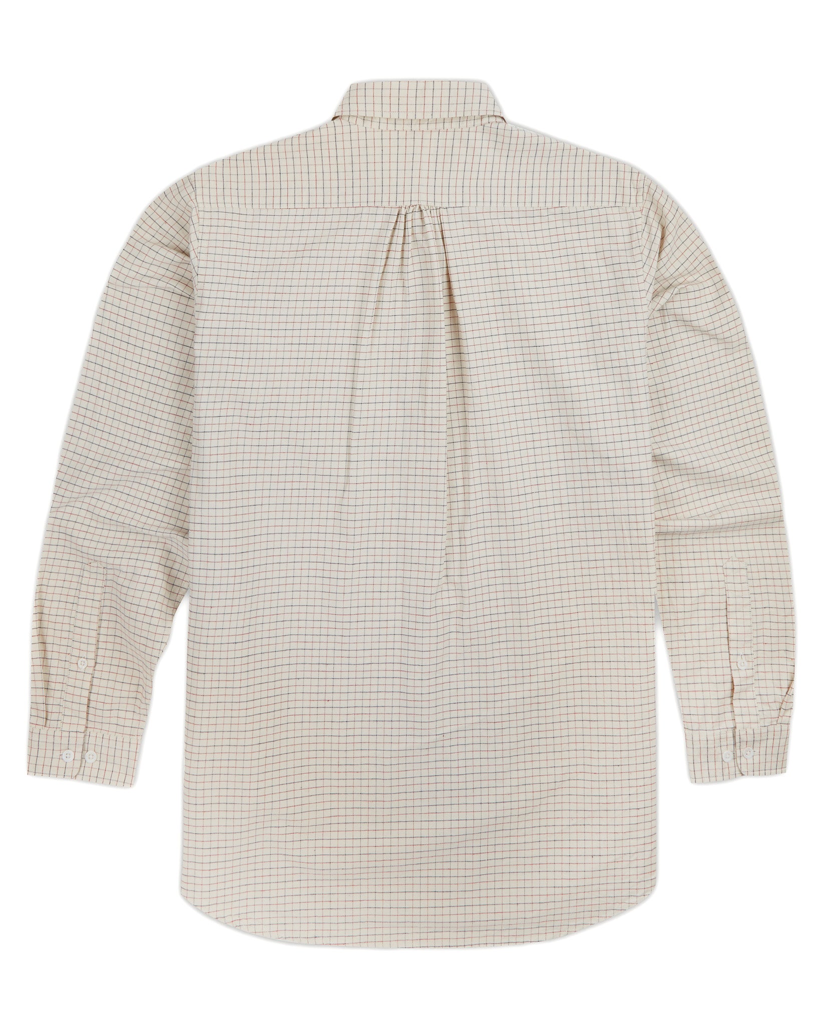 Cream Cotton Oxford Tattersall Shirt