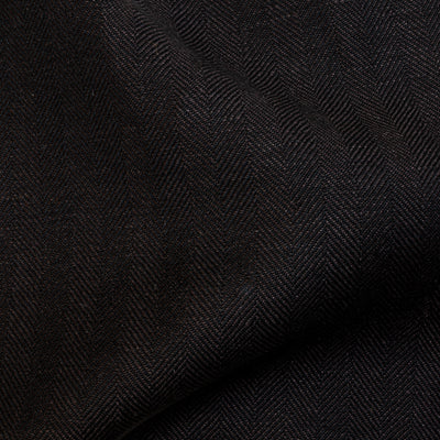 Alfred Brown / Deep Brown Herringbone / 54% Wool / 46% Linen / 260gms / 1678CHB/3893/56