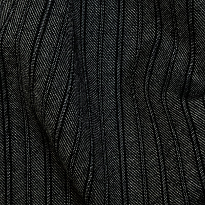 Alfred Brown / Black Twill w/ Dark Grey Morning Stripe / 100% Wool / 390gms / 700/T1234A/1