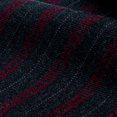 Dugdale / Grey w/ Double Red Stripe Twill / 100% Wool / 500gms / FEA034