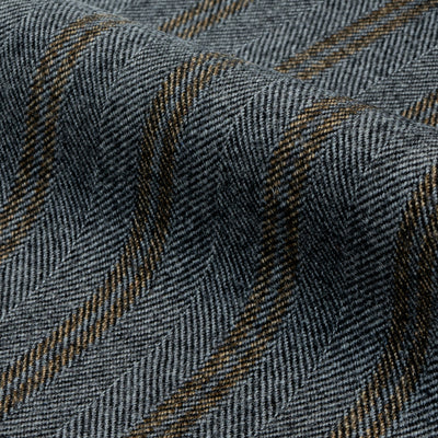 Dugdale / Light Grey Herringbone w/ Gold Stripe / 100% Wool / 500gms / FEA025