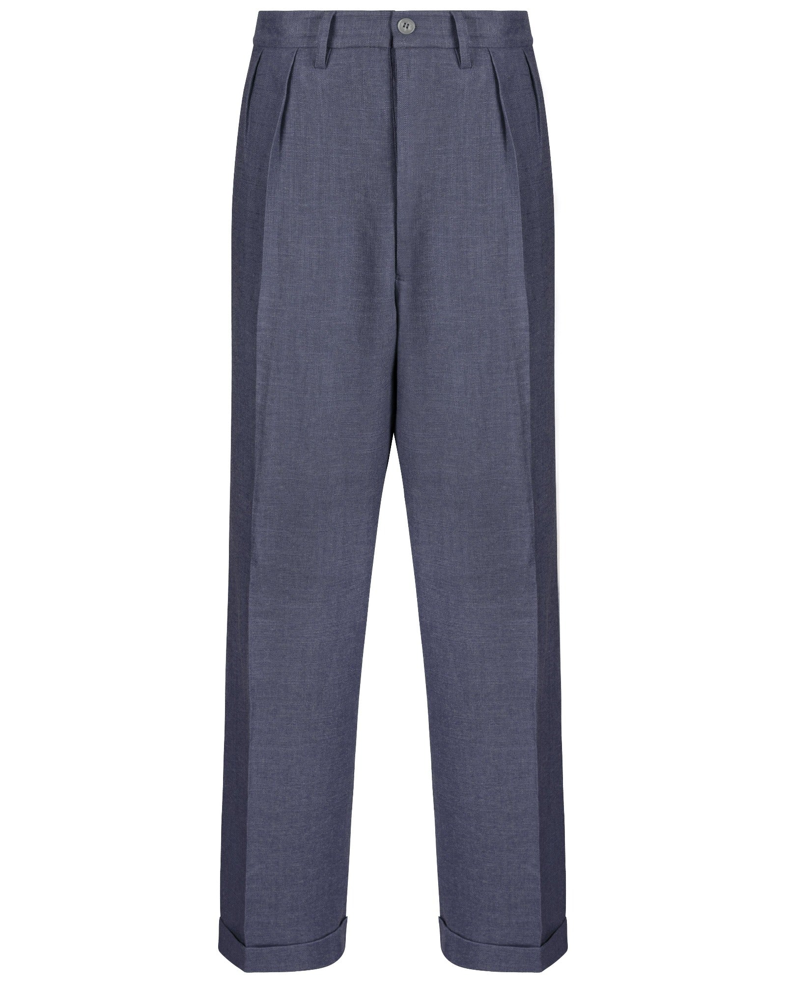 Cobalt Pleated Wide Leg Trousers