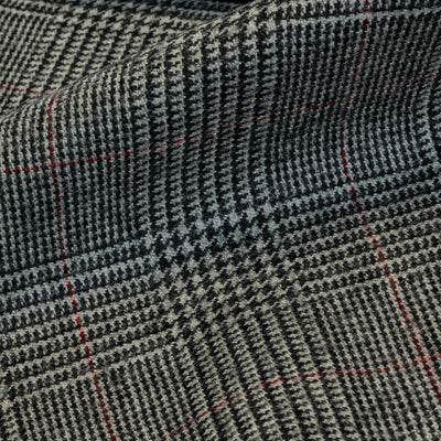 Dugdale / Grey Prince of Wales w/ Red Overcheck / 100% Wool / 400gms